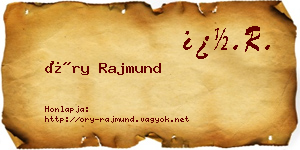 Őry Rajmund névjegykártya